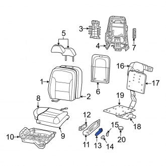 New OEM Front Right Power Seat Switch Bezel Fits, 2004-2006 Lincoln LS - Part # 3W4Z14A706AAA