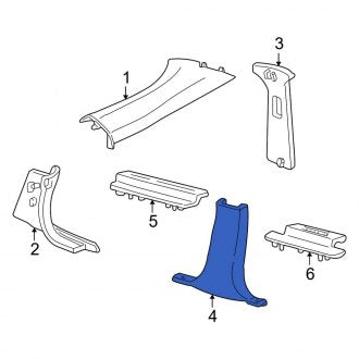 New OEM Left Lower Door Pillar Post Trim Set Fits, 2000-2002 Lincoln LS - Part # XW4Z5424347AAA