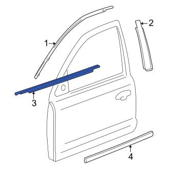 New OEM Front Inner Door Window Belt Weatherstrip Fits, 2000-2006 Lincoln LS - Part # XW4Z5421456AA