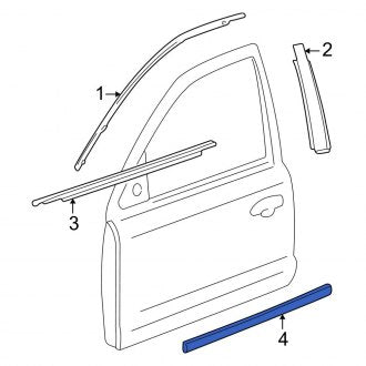 New OEM Front Left Door Molding Fits, 2000-2006 Lincoln LS - Part # 5W4Z5420879APTM