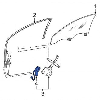 New OEM Rear Left Window Motor Fits, 2000-2005 Lincoln LS - Part # 5W4Z5423395A