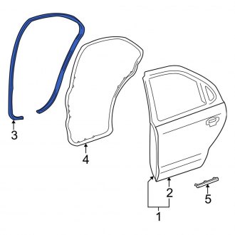 New OEM Rear Right Outer Door Seal Fits, 2000-2006 Lincoln LS - Part # 1W4Z5425324AA