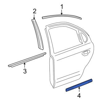 New OEM Front Right Door Molding Fits, 2000-2006 Lincoln LS - Part # 5W4Z5420878APTM