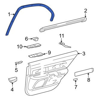 New OEM Rear Left Door Window Molding Fits, 2003-2006 Lincoln LS - Part # 3W4Z5425561AAA