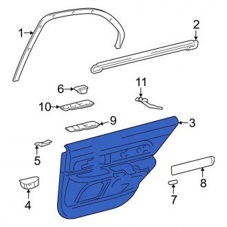 New OEM Rear Right Inner Door Interior Trim Panel Fits, 2003 Lincoln LS - Part # 3W4Z5427406BAC