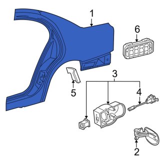 New OEM Rear Right Quarter Panel Fits, 2003-2006 Lincoln LS - Part # 3W4Z5427840AA