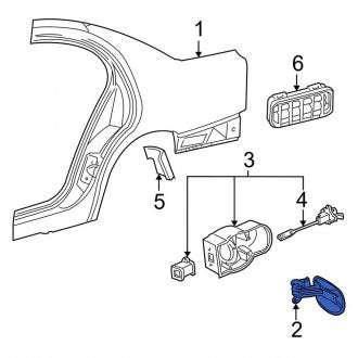 New OEM Rear Fuel Filler Door Fits, 2000-2006 Lincoln LS - Part # XW4Z54405A26AA