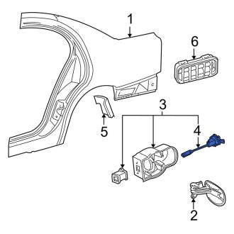 New OEM Rear Fuel Door Latch Fits, 2000-2006 Lincoln LS - Part # F3AZ5428610B
