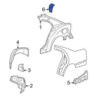 New OEM Rear Right Quarter Panel Reinforcement Fits, 2000-2002 Lincoln LS - Part # XW4Z54280C06AA
