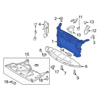 New OEM Front Radiator Support Panel Fits, 2010-2012 Lincoln MKS - Part # AA5Z16138A
