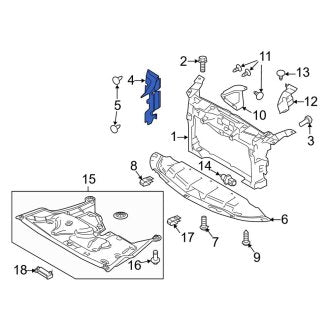 New OEM Front Right Radiator Support Air Deflector Fits, 2010-2012 Lincoln MKS - Part # AA5Z8310B