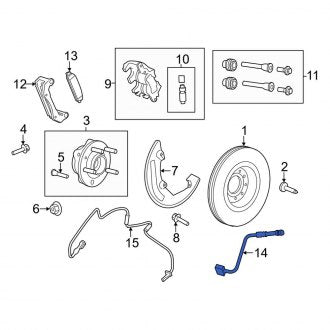 New OEM Front Right Brake Hydraulic Hose Fits, 2009 Lincoln MKS - Part # 8A5Z2078B