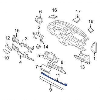 New OEM Right Instrument Panel Molding Fits, 2009-2012 Lincoln MKS - Part # 8A5Z5404388AA