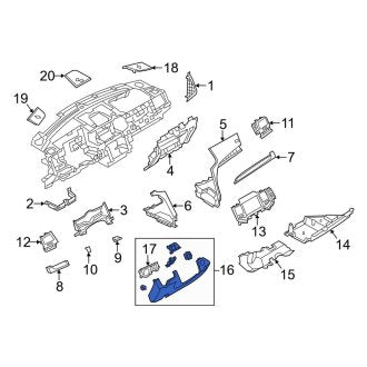 New OEM Instrument Panel Knee Bolster Fits, 2013-2016 Lincoln MKS - Part # DA5Z5404459BB