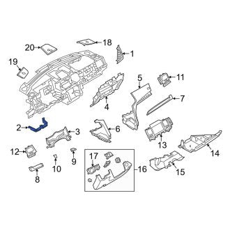 New OEM Right Lower Instrument Panel Trim Panel Fits, 2013-2016 Lincoln MKS - Part # DA5Z54046A62AB