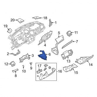 New OEM Left Lower Instrument Panel Trim Panel Fits, 2013-2016 Lincoln MKS - Part # DA5Z54046A63AA