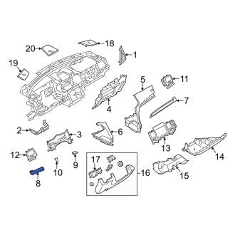 New OEM Left Instrument Panel Molding Fits, 2013-2016 Lincoln MKS - Part # DA5Z5404389AA