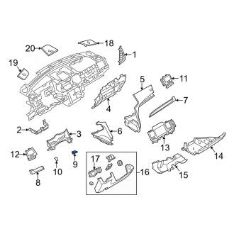 New OEM Right Instrument Panel Trim Panel Fits, 2013-2016 Lincoln MKS - Part # DA5Z54042A82AB