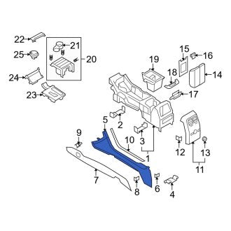 New OEM Console Trim Panel Fits, 2009-2012 Lincoln MKS - Part # 8A5Z5404608AC