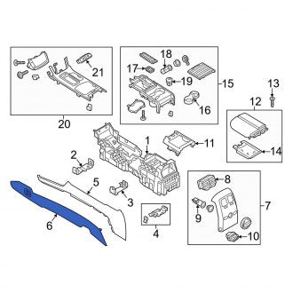 New OEM Right Lower Console Panel Fits, 2013-2016 Lincoln MKS - Part # DA5Z5404608AJ