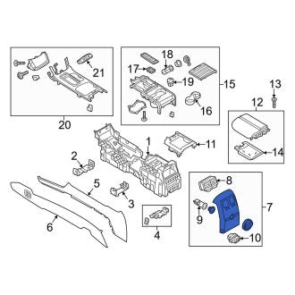 New OEM Rear Console Trim Panel Fits, 2013-2016 Lincoln MKS - Part # DA5Z54045A36AB