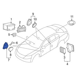 New OEM Front Left Speaker Fits, 2009-2016 Lincoln MKS - Part # 8A5Z18808D