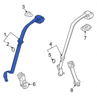 New OEM Rear Center Seat Belt Lap and Shoulder Belt Fits, 2012 Lincoln MKS - Part # BG1Z54600A38AB