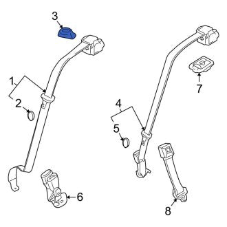 New OEM Rear Left Seat Belt Guide Fits, 2009-2012 Lincoln MKS - Part # 8A5Z54613D11AC