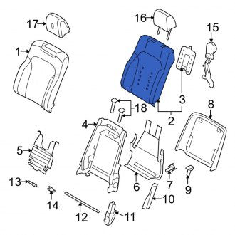 New OEM Front Left Seat Back Cushion Fits, 2009-2012 Lincoln MKS - Part # 8A5Z5464811B