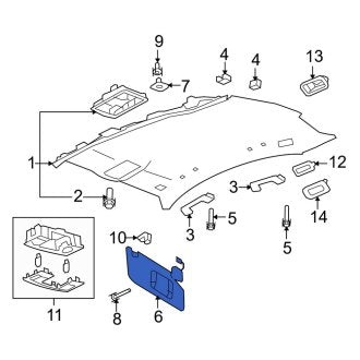 New OEM Right Sun Visor Fits, 2010-2012 Lincoln MKS - Part # CE9Z7404104AC
