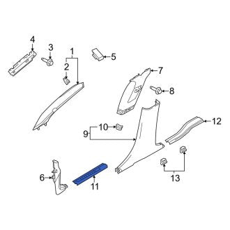 New OEM Rear Right Door Sill Plate Fits, 2009-2012 Lincoln MKS - Part # 8A5Z5413228AC