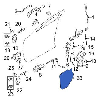 New OEM Front Right Door Water Deflector Fits, 2009-2016 Lincoln MKS - Part # 8A5Z54237A04A
