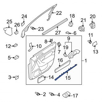 New OEM Front Right Door Trim Molding Fits, 2013-2016 Lincoln MKS - Part # DA5Z54221A18DA
