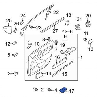 New OEM Rear Door Window Switch Bezel Fits, 2009-2012 Lincoln MKS - Part # 8A5Z14527BC