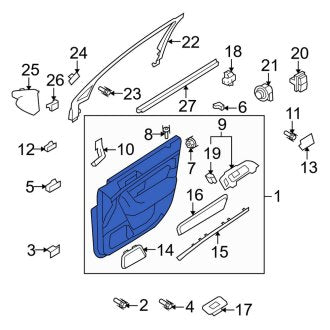 New OEM Front Right Inner Door Interior Trim Panel Fits, 2013-2016 Lincoln MKS - Part # EA5Z5423942BA