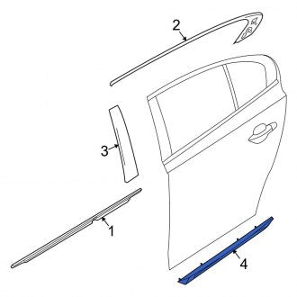New OEM Rear Left Door Molding Fits, 2010-2012 Lincoln MKS - Part # AA5Z5425557AE