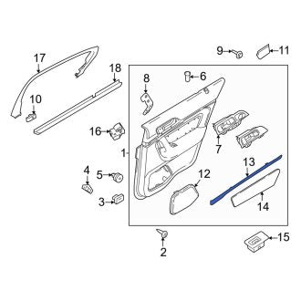New OEM Rear Right Door Trim Molding Fits, 2009-2012 Lincoln MKS - Part # 8A5Z54221A18GA