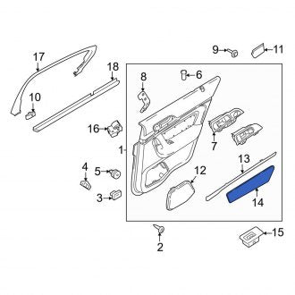 New OEM Rear Right Door Trim Molding Fits, 2009-2012 Lincoln MKS - Part # 8A5Z54221A18HA