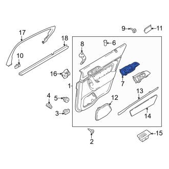 New OEM Rear Right Inner Interior Door Handle Fits, 2009 Lincoln MKS - Part # 8A5Z5422600BB
