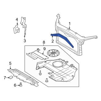 New OEM Radiator Support Panel Reinforcement Fits, 2007 Lincoln MKZ - Part # 6E5Z16707B