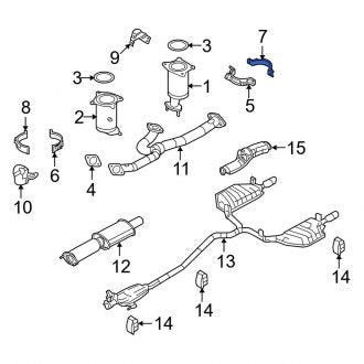 New OEM Right Catalytic Converter Bracket Fits, 2007-2010 Lincoln MKX - Part # 7T4Z5A204BA
