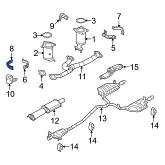 New OEM Left Catalytic Converter Bracket Fits, 2009-2012 Lincoln MKS - Part # 8G1Z5A204C
