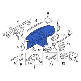 New OEM Dashboard Panel Fits, 2010-2012 Lincoln MKZ - Part # AH6Z5404320AC