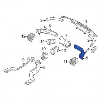 New OEM Right Instrument Panel Air Duct Fits, 2010-2012 Lincoln MKZ - Part # AH6Z19B680D