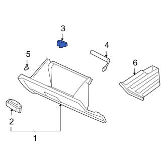 New OEM Front Glove Box Door Striker Fits, 2007-2009 Lincoln MKZ - Part # 6E5Z5406064A