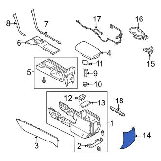 New OEM Console Trim Panel Fits, 2010 Lincoln MKZ - Part # AH6Z54045E24DC