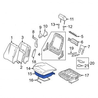 New OEM Front Left Seat Cushion Pad Fits, 2007-2008 Lincoln MKZ - Part # 6H6Z54632A23A