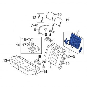 New OEM Rear Right Seat Back Frame Fits, 2011-2012 Lincoln MKZ - Part # BE5Z54613A38B