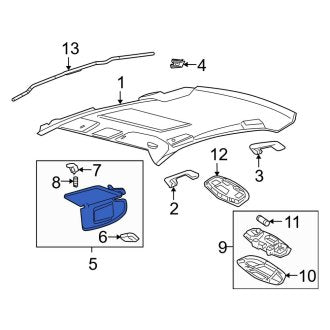 New OEM Right Sun Visor Fits, 2010-2012 Lincoln MKZ - Part # AE5Z5404104AD