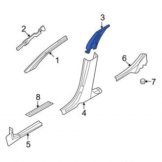 New OEM Left Upper Door Pillar Post Trim Set Fits, 2007-2012 Lincoln MKZ - Part # AH6Z5424357DC